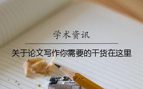关于论文写作你需要的干货在这里！