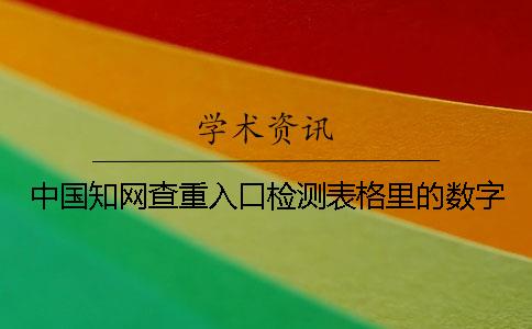 中国知网查重入口检测表格里的数字