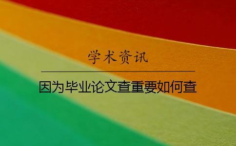 因为毕业论文查重要如何查