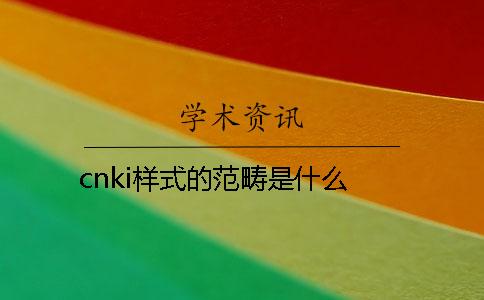 cnki样式的范畴是什么？